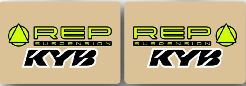 REP Fork Decals/ Stickers SET- Black and Yellow-KYB