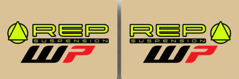 REP Suspension Fork Decals/ Stickers SET- Black and Yellow-WP