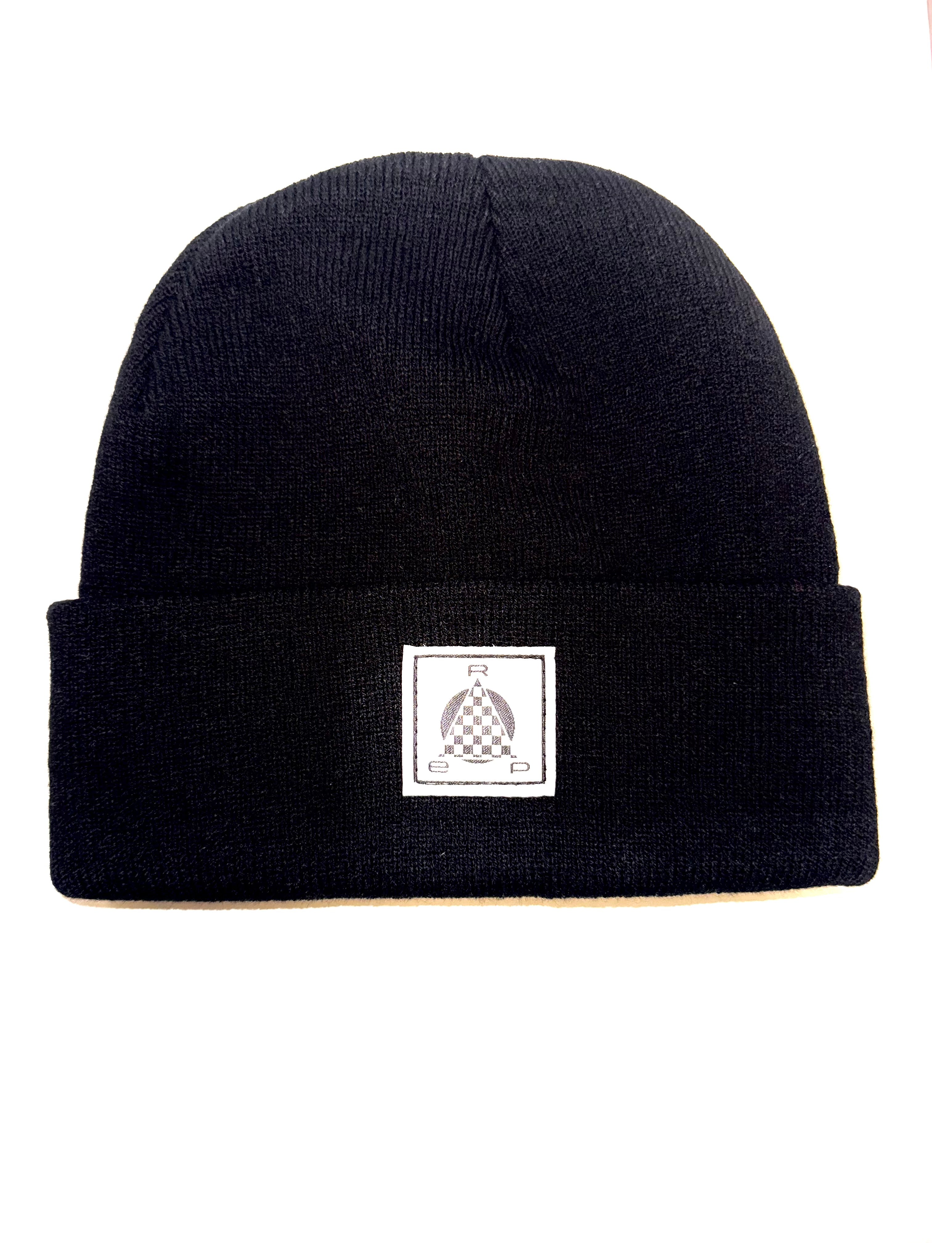 REP Beanie- Black/checkered patch logo